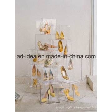 Présentoir / affichage acrylique clair pour des chaussures (TY-09)